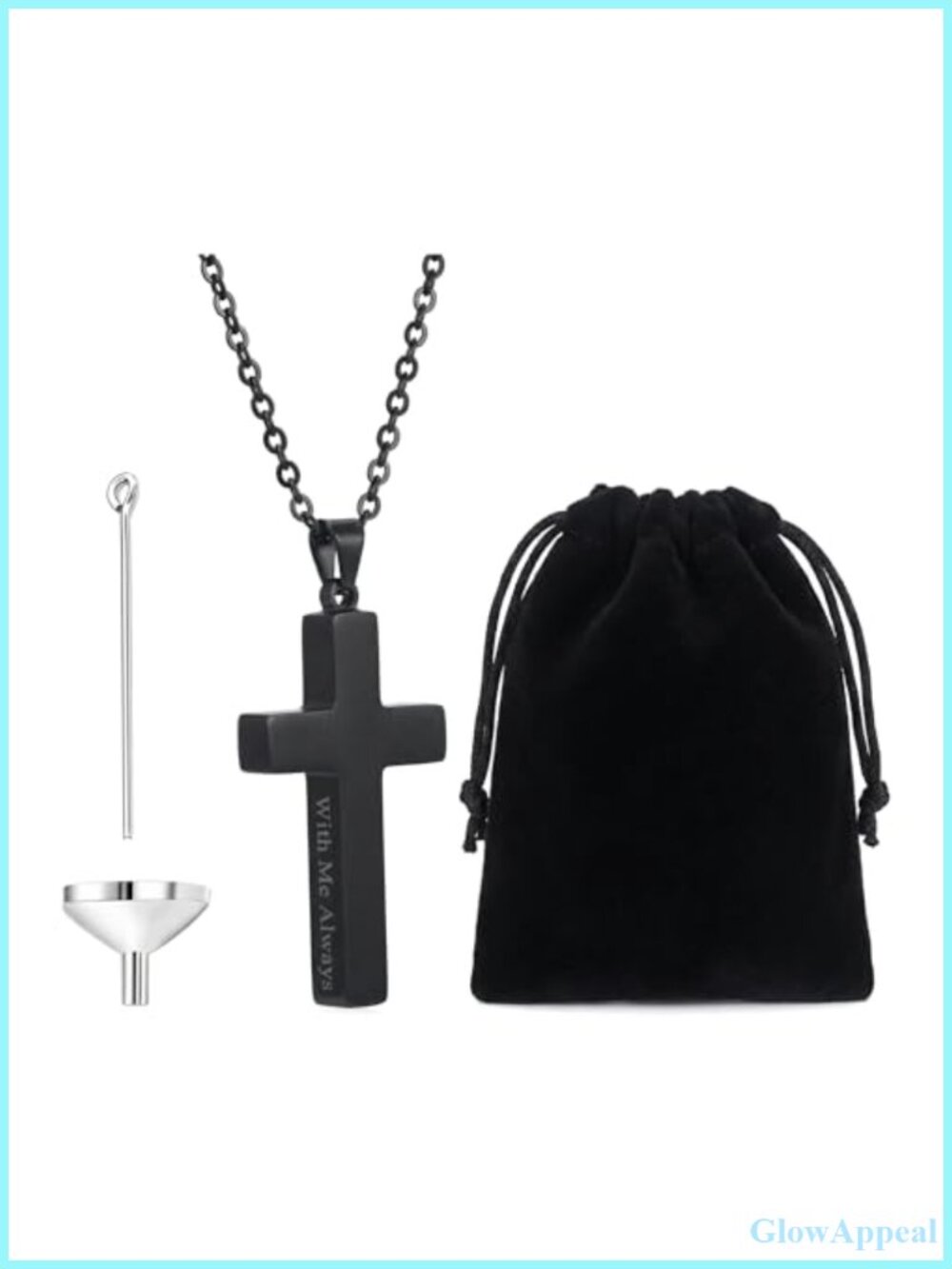 Stainless Steel Cross Urn Necklace for Ashes Memorial Pendant Keepsake
